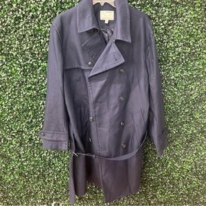 Banana Republic Women's Trench Coat - Blue Cotton, Size M